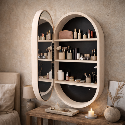 Beech LED Mirror Cabinet USA | Bathroom Medicine Cabinet & Makeup Vanity Storage | Wall Mount Mirror