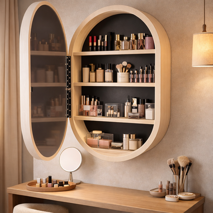 Beech LED Mirror Cabinet USA | Bathroom Medicine Cabinet & Makeup Vanity Storage | Wall Mount Mirror