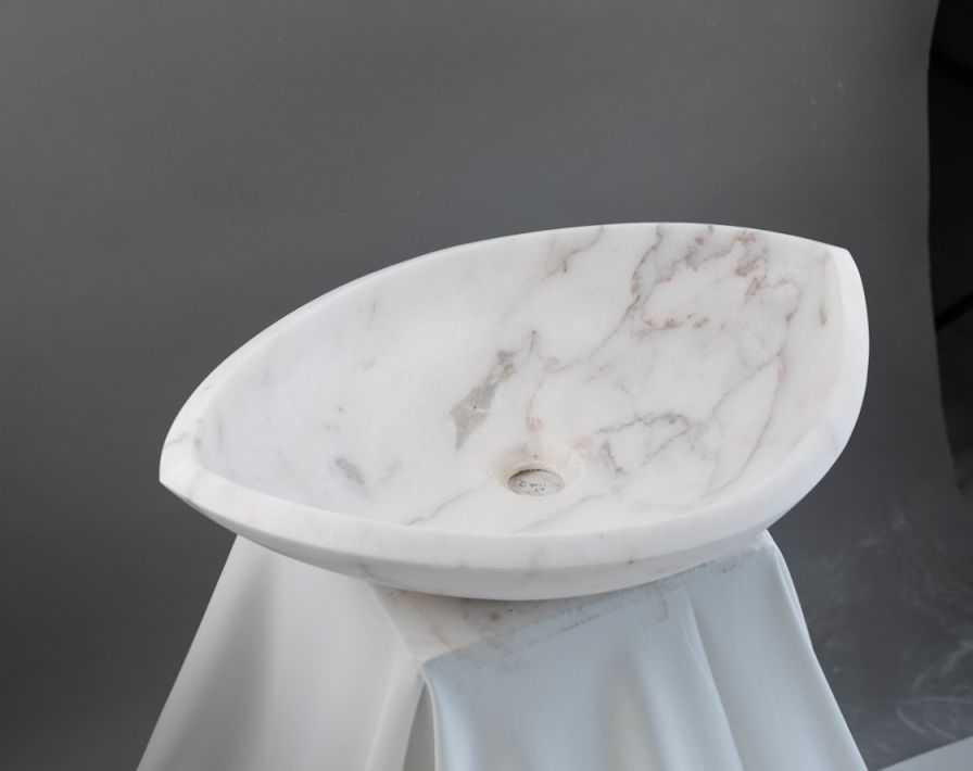 Natural Stone Bathroom Basin Oval Modern Vanity Bowl 21.6"x15.7"x5.1" (55x40x13 cm)