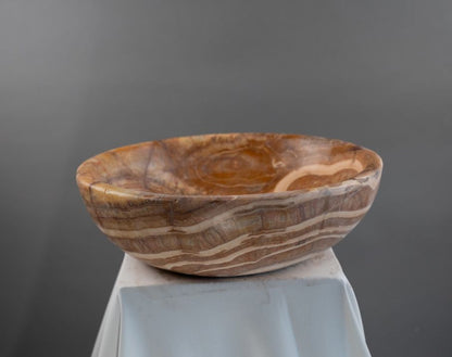 Round Natural Onyx Stone Bathroom Basin (42x42x13 cm)