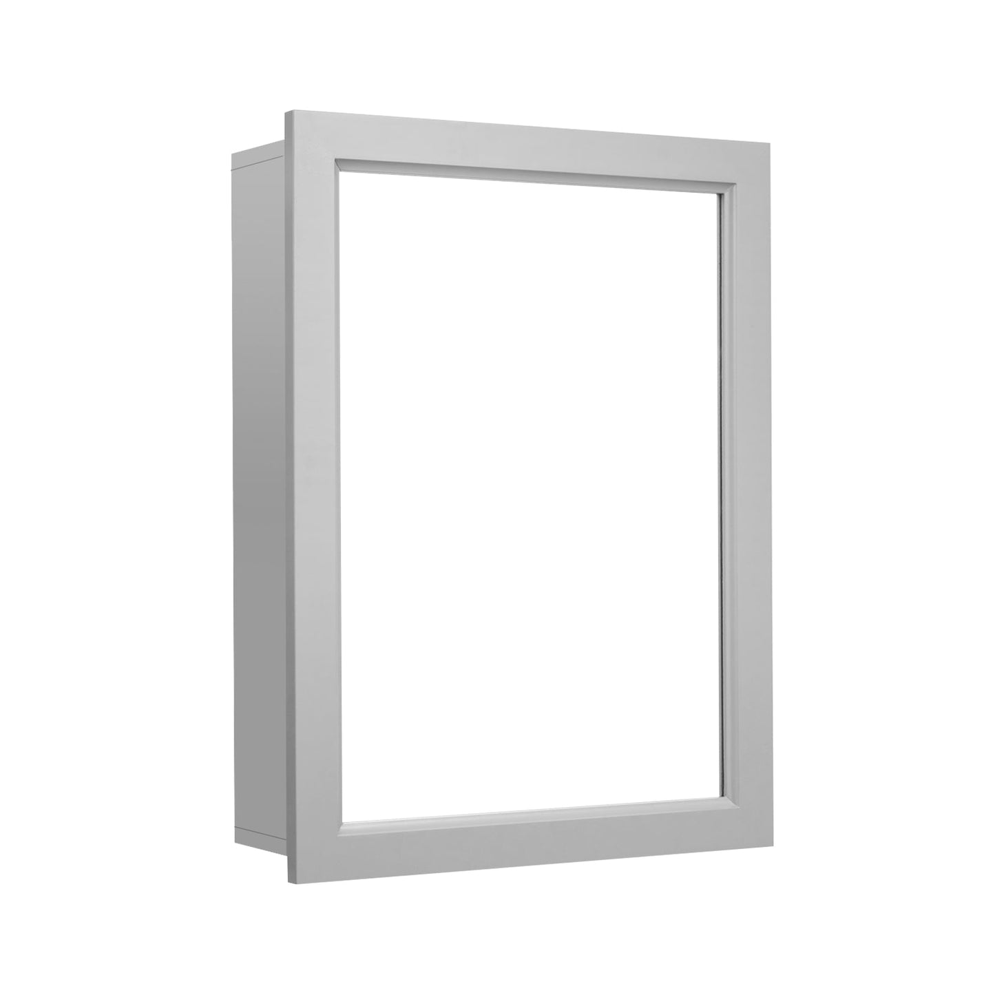 Wall-Mounted Mirrored Medicine Cabinet - Bathroom Storage Mirror | Gray Medicine Cabinet