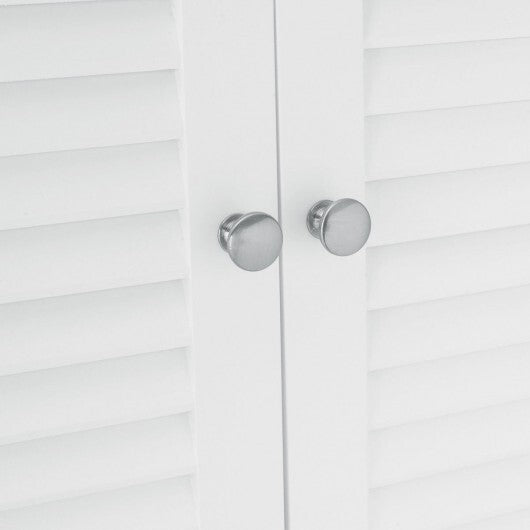 Over The Toilet Storage Cabinet | Double Doors & Adjustable Shelf – White