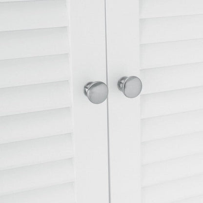 Over The Toilet Storage Cabinet | Double Doors & Adjustable Shelf – White