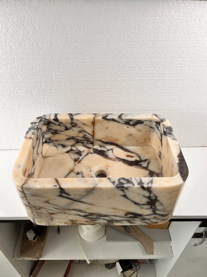 Marble Bathroom Sink – Calacatta Viola Stone Vessel Sink Rectangular