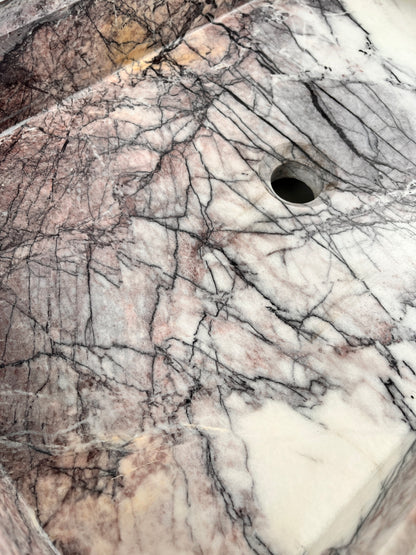 Marble Bathroom Sink – Lilac Marble Rectangular Stone Vessel Sink