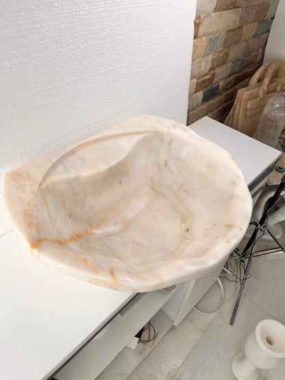 Marble Sink – Carrara Stone Vessel Sink Handmade Bathroom Basin | Oval Vanity Bowl (16"x20"x6")