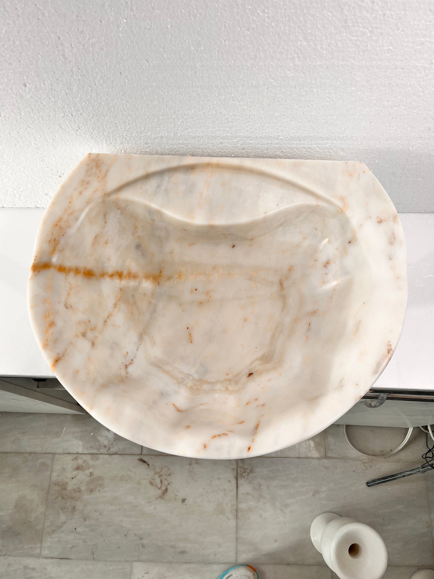 Marble Sink – Carrara Stone Vessel Sink Handmade Bathroom Basin | Oval Vanity Bowl (16"x20"x6")
