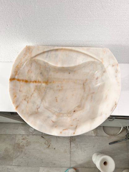 Marble Sink – Carrara Stone Vessel Sink Handmade Bathroom Basin | Oval Vanity Bowl (16"x20"x6")