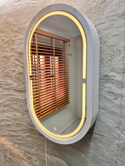 Beech LED Mirror Cabinet USA | Bathroom Medicine Cabinet & Makeup Vanity Storage | Wall Mount Mirror