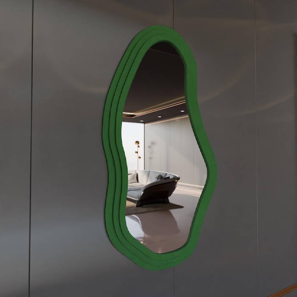 Modern Wavy Wall Mirror – Irregular Shape MDF Frame Mirror in Multiple Colors