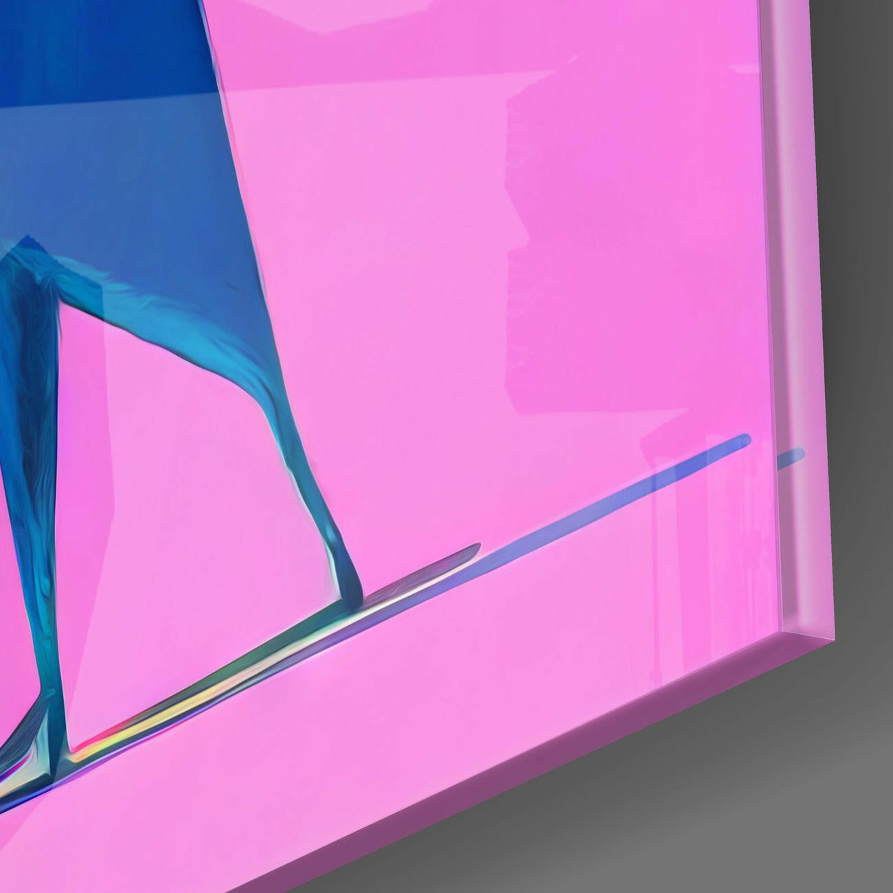 Purple Cubist Stone Profile Glass Wall Art