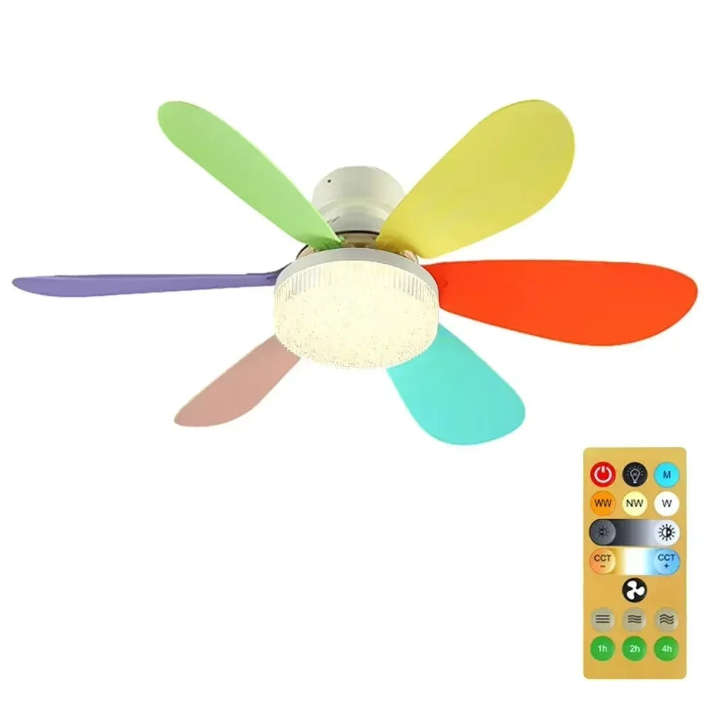 LED Fan Light with Remote Control 42/52CM 3 Speed Adjustable Decoration Living Room Bedroom Study Dining Room Indoor Light