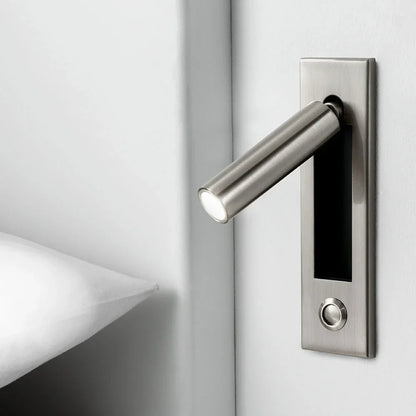 Led Wall Light Night Reading Book Lamp Bed Headboard Lights For Hotel Artistic  Bedside Lamp Push Switch Cree Chip 220V