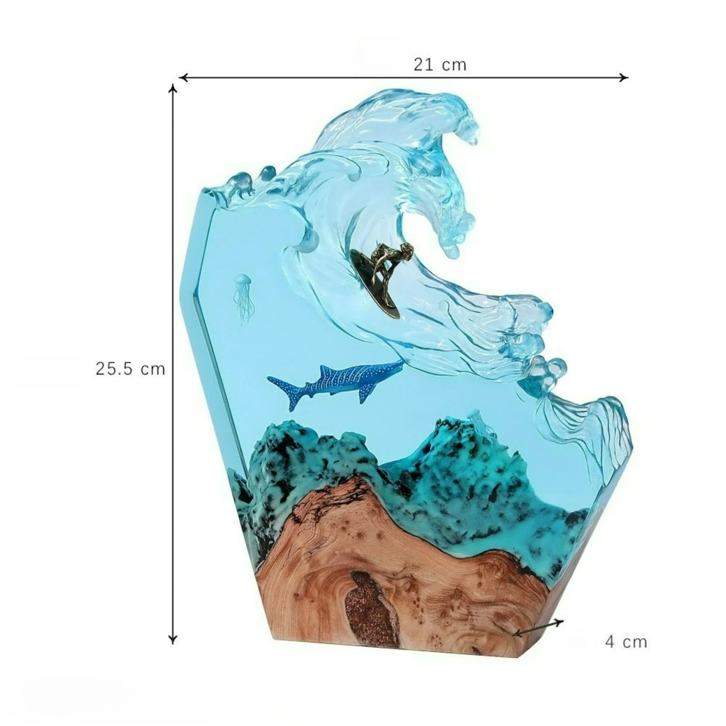 Seabed Exploration Organism Resin Table Light 2 Divers Resin Table Light Deep Sea Diver Night Light Bedroom Office Desk Decor