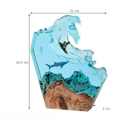 Seabed Exploration Organism Resin Table Light 2 Divers Resin Table Light Deep Sea Diver Night Light Bedroom Office Desk Decor