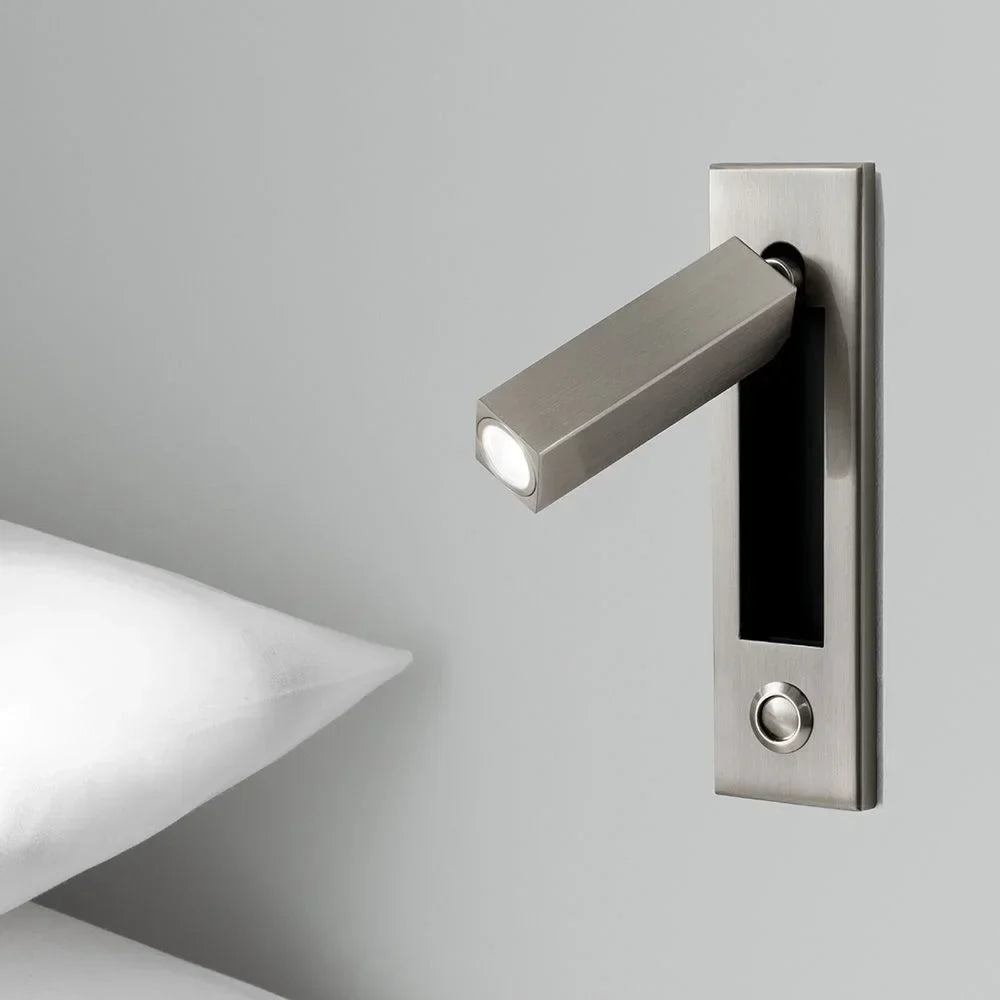 Led Wall Light Night Reading Book Lamp Bed Headboard Lights For Hotel Artistic  Bedside Lamp Push Switch Cree Chip 220V