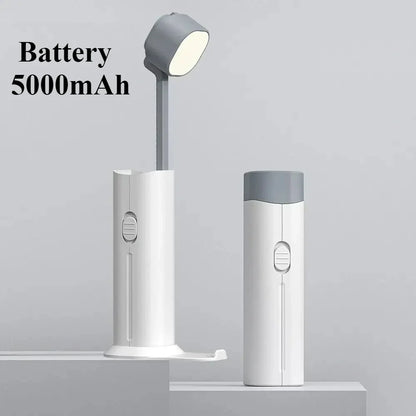 Folding LED Desk Lamp with 3 Speed Dimming Eye Protection USB Charging Book Light with Flashlight And Phone Holder Function