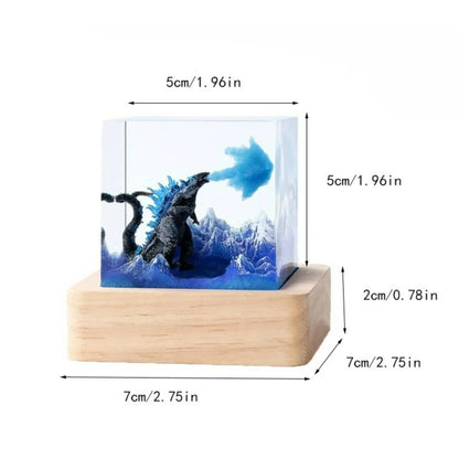 Seabed Exploration Organism Resin Table Light 2 Divers Resin Table Light Deep Sea Diver Night Light Bedroom Office Desk Decor