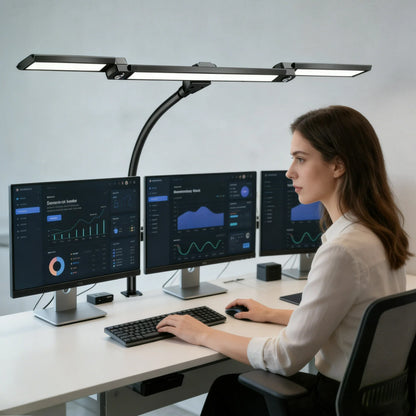 LED Desk Lamp with Clamp Remote Dimming 24W Ultra Bright Desk Lamp for Home and Office Architects Paired with Ambient Lighting