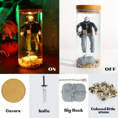 Alien Resin Figurine Lamp Stand Bedroom Decorative Extraterrestrial Life Form Lighting Home Decoration