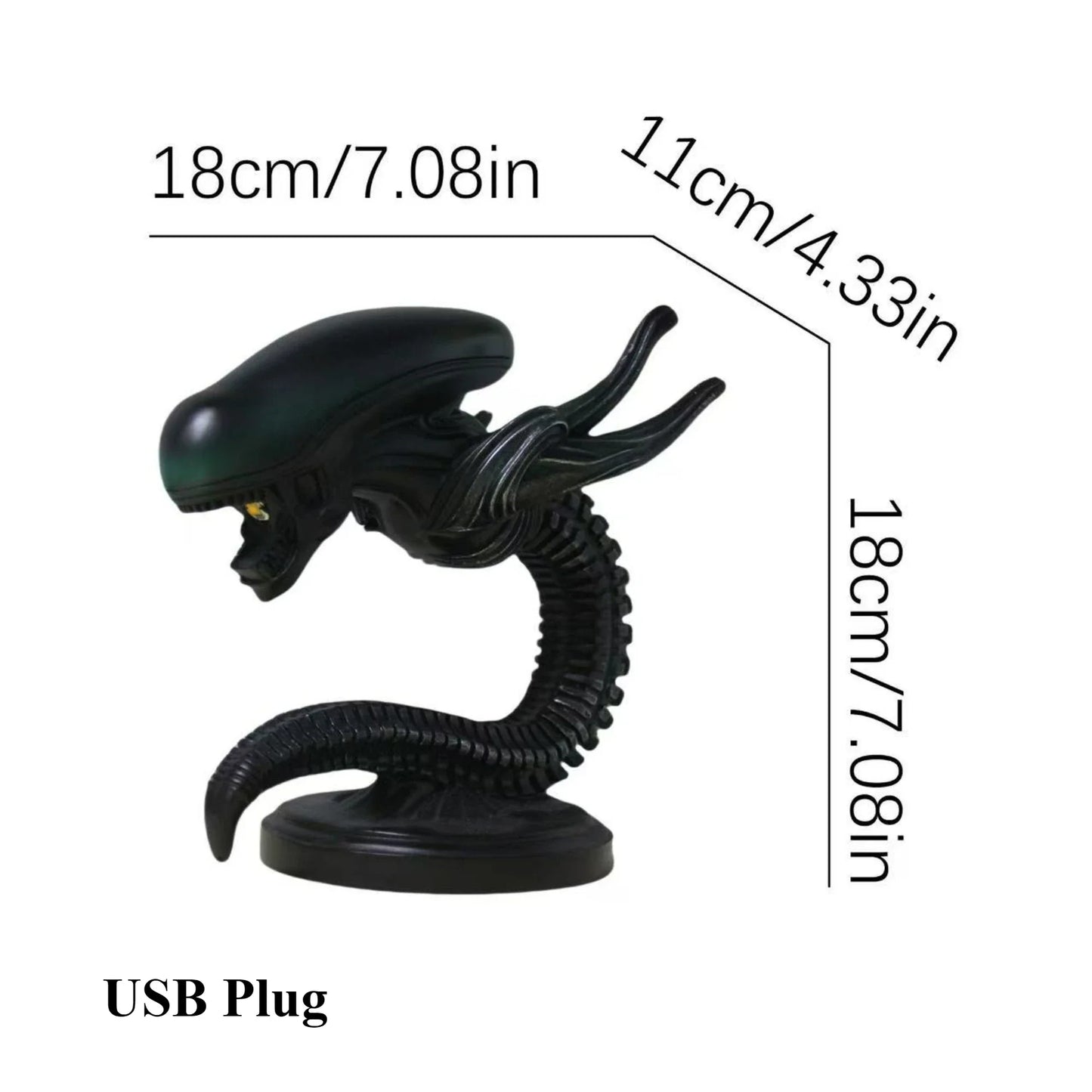 Alien Resin Figurine Lamp Stand Bedroom Decorative Extraterrestrial Life Form Lighting Home Decoration