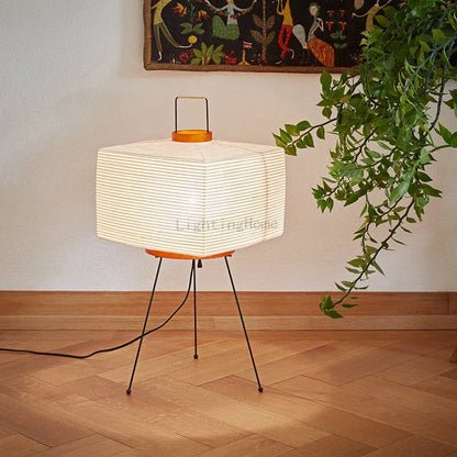 Japanese Creative Tripod Floor Lamp Designer Wabi-sabi Style Bedroom Rice Paper Standing Lights Home Hotel Lighting Decoration