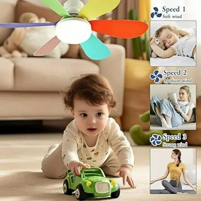 LED Fan Light with Remote Control 42/52CM 3 Speed Adjustable Decoration Living Room Bedroom Study Dining Room Indoor Light