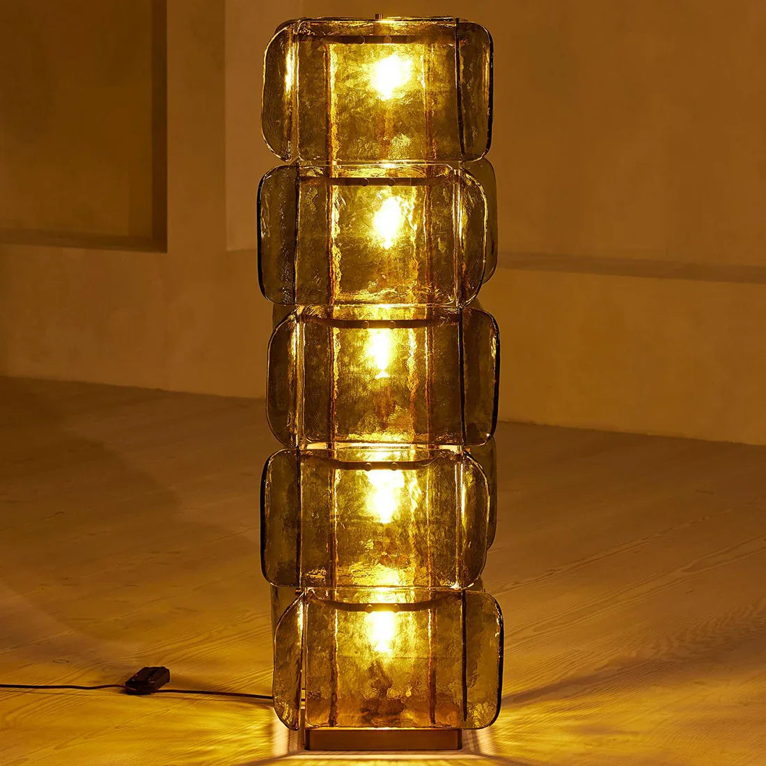 Stacked Glass Floor Lamp