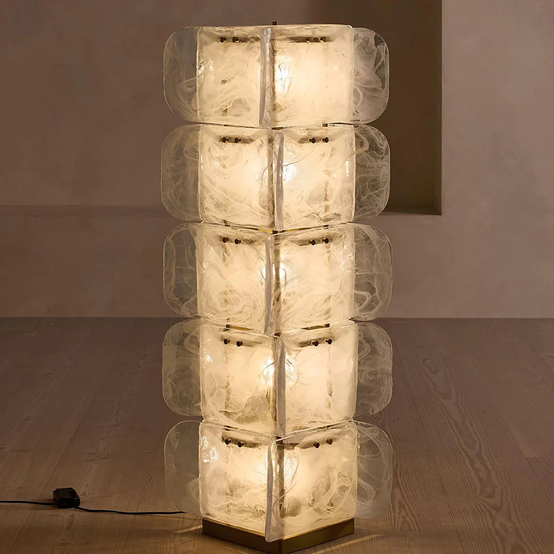 Stacked Glass Floor Lamp