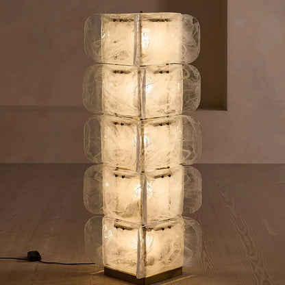 Stacked Glass Floor Lamp
