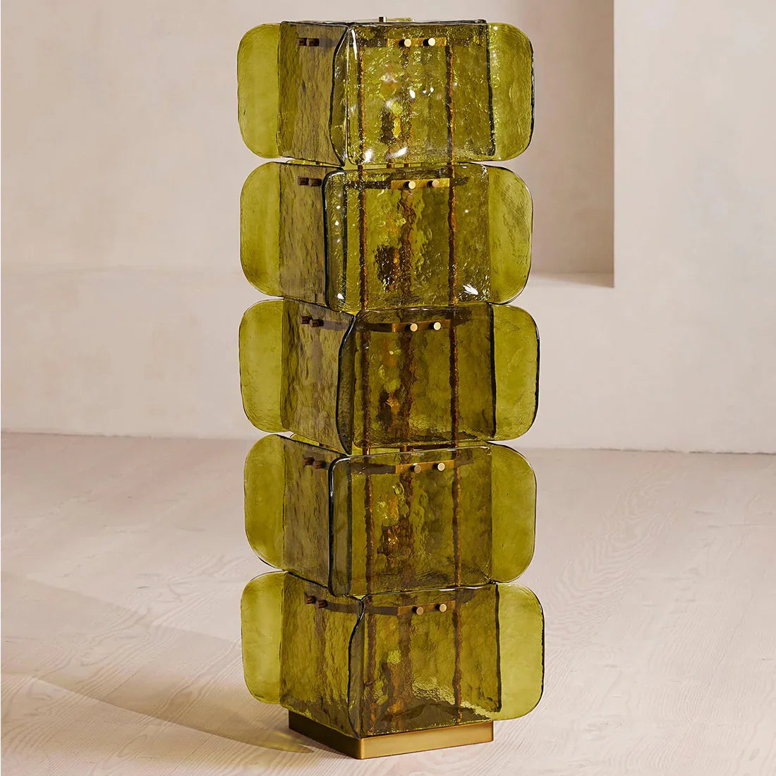 Stacked Glass Floor Lamp