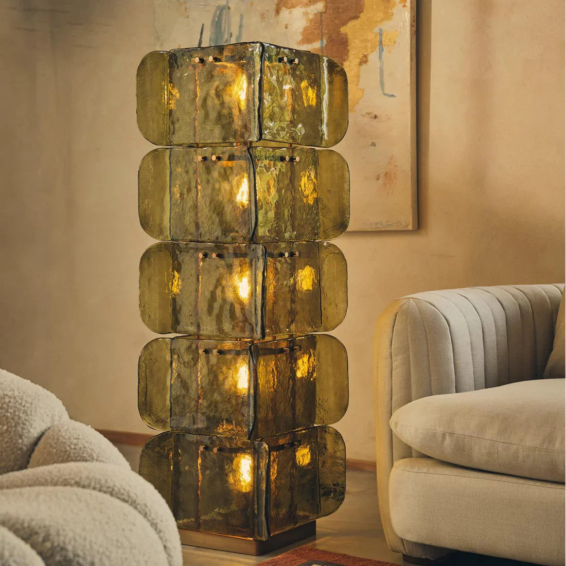 Stacked Glass Floor Lamp