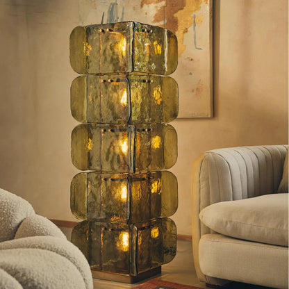 Stacked Glass Floor Lamp