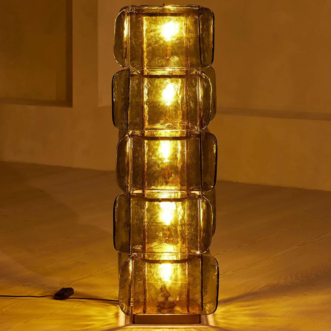 Stacked Glass Floor Lamp