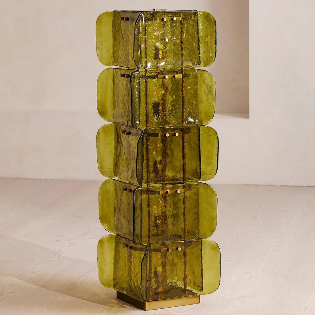 Stacked Glass Floor Lamp