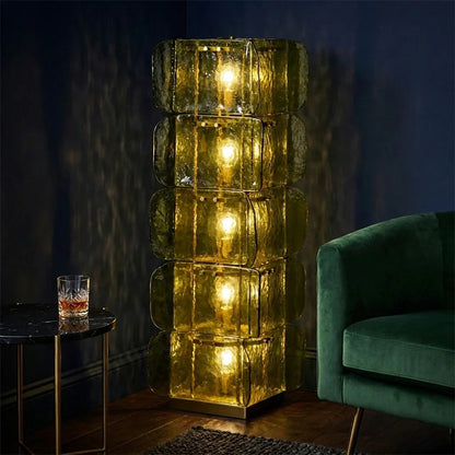 Stacked Glass Floor Lamp