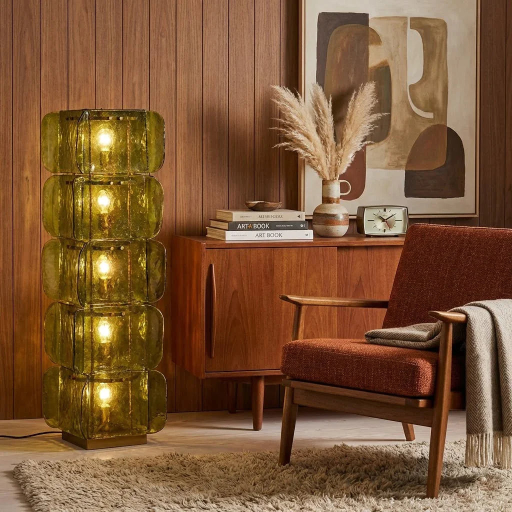 Stacked Glass Floor Lamp
