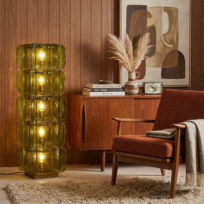Stacked Glass Floor Lamp