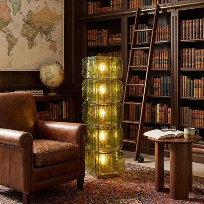Stacked Glass Floor Lamp