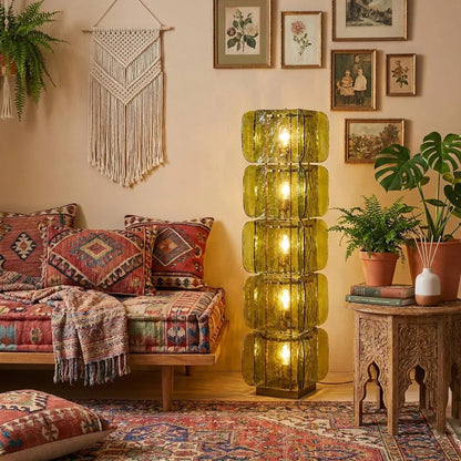Stacked Glass Floor Lamp