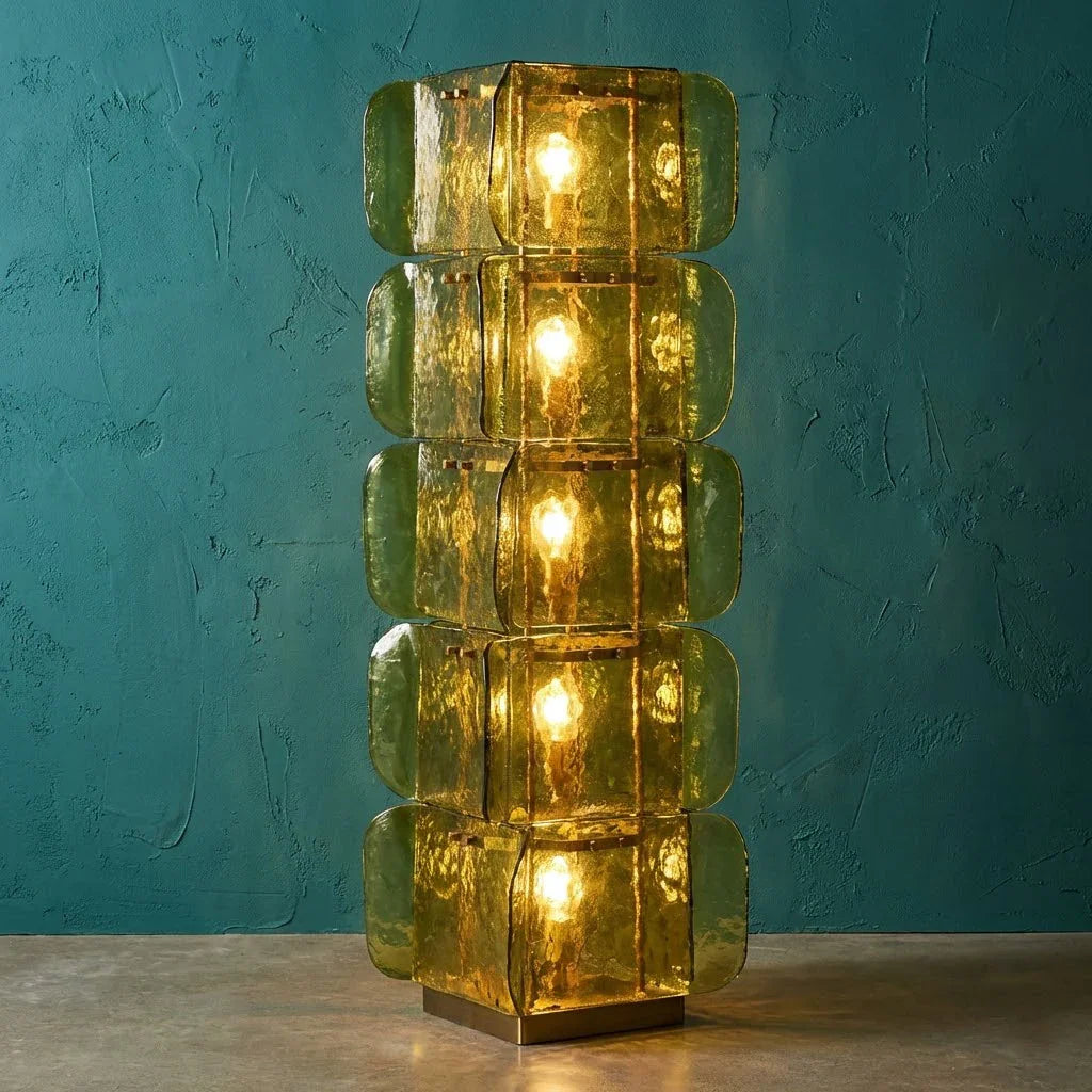 Stacked Glass Floor Lamp