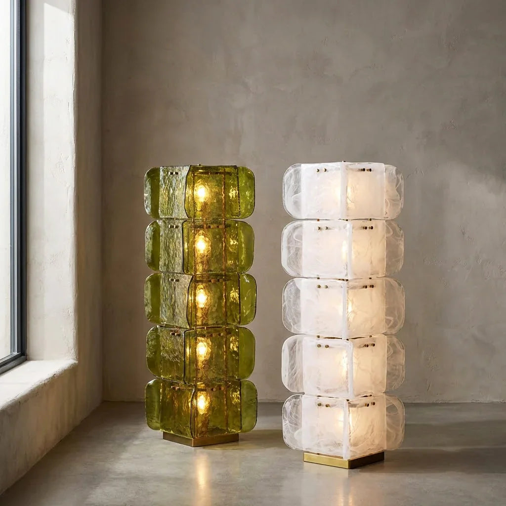 Stacked Glass Floor Lamp