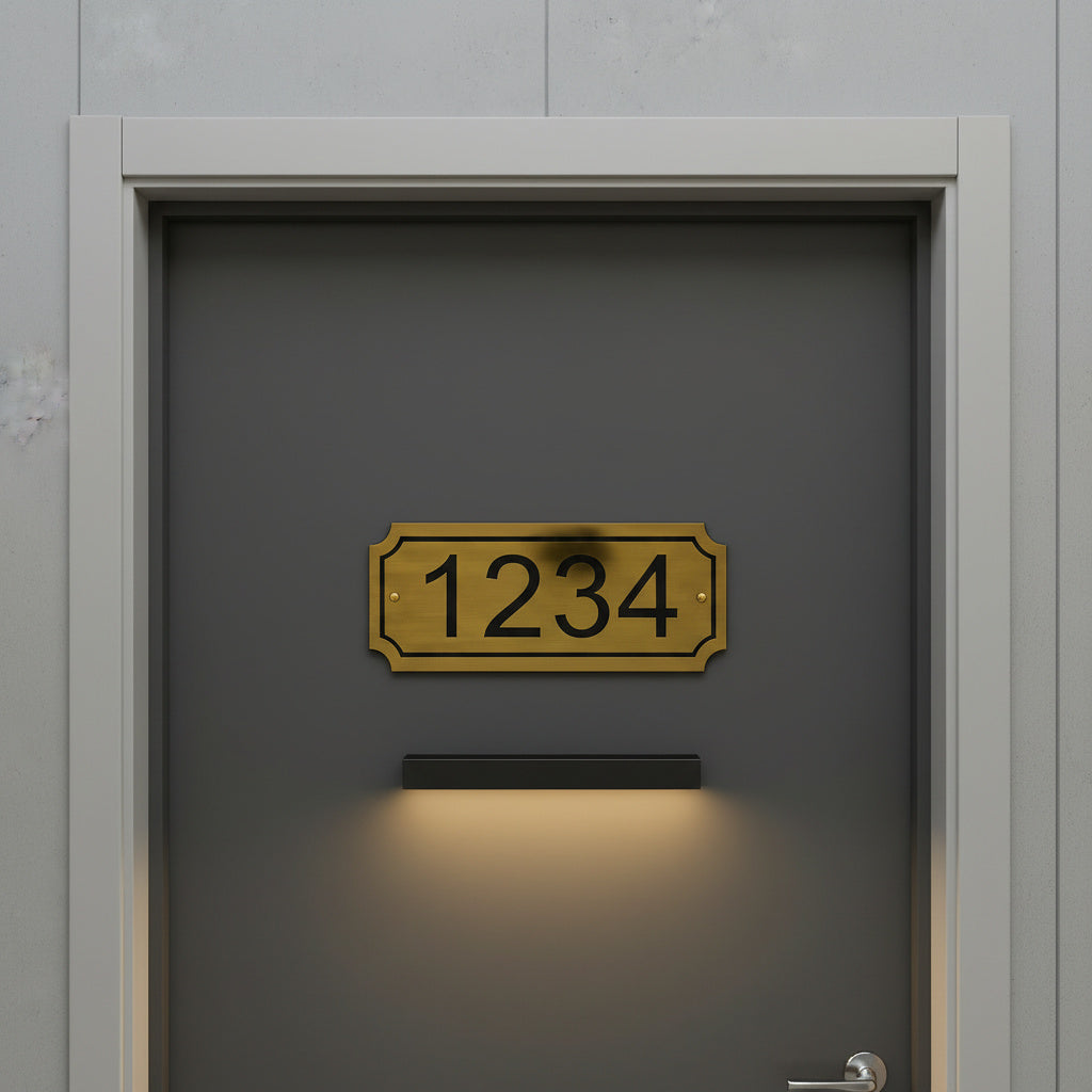 Modern Metal Door Number Plate – House Address Plaque for Front Door & Exterior Wall