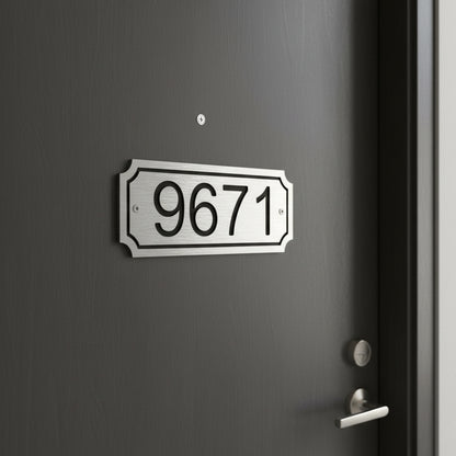 Modern Metal Door Number Plate – House Address Plaque for Front Door & Exterior Wall