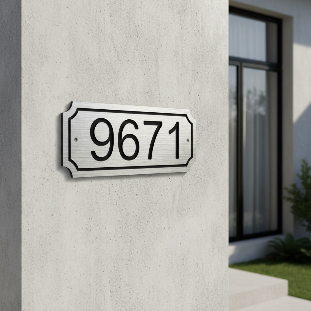 Modern Metal Door Number Plate – House Address Plaque for Front Door & Exterior Wall