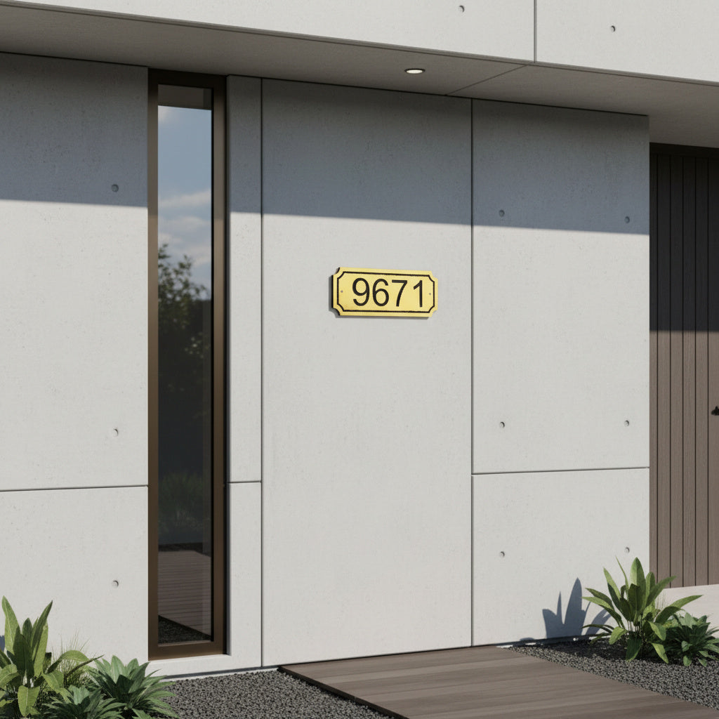 Modern Metal Door Number Plate – House Address Plaque for Front Door & Exterior Wall