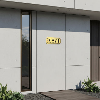 Modern Metal Door Number Plate – House Address Plaque for Front Door & Exterior Wall
