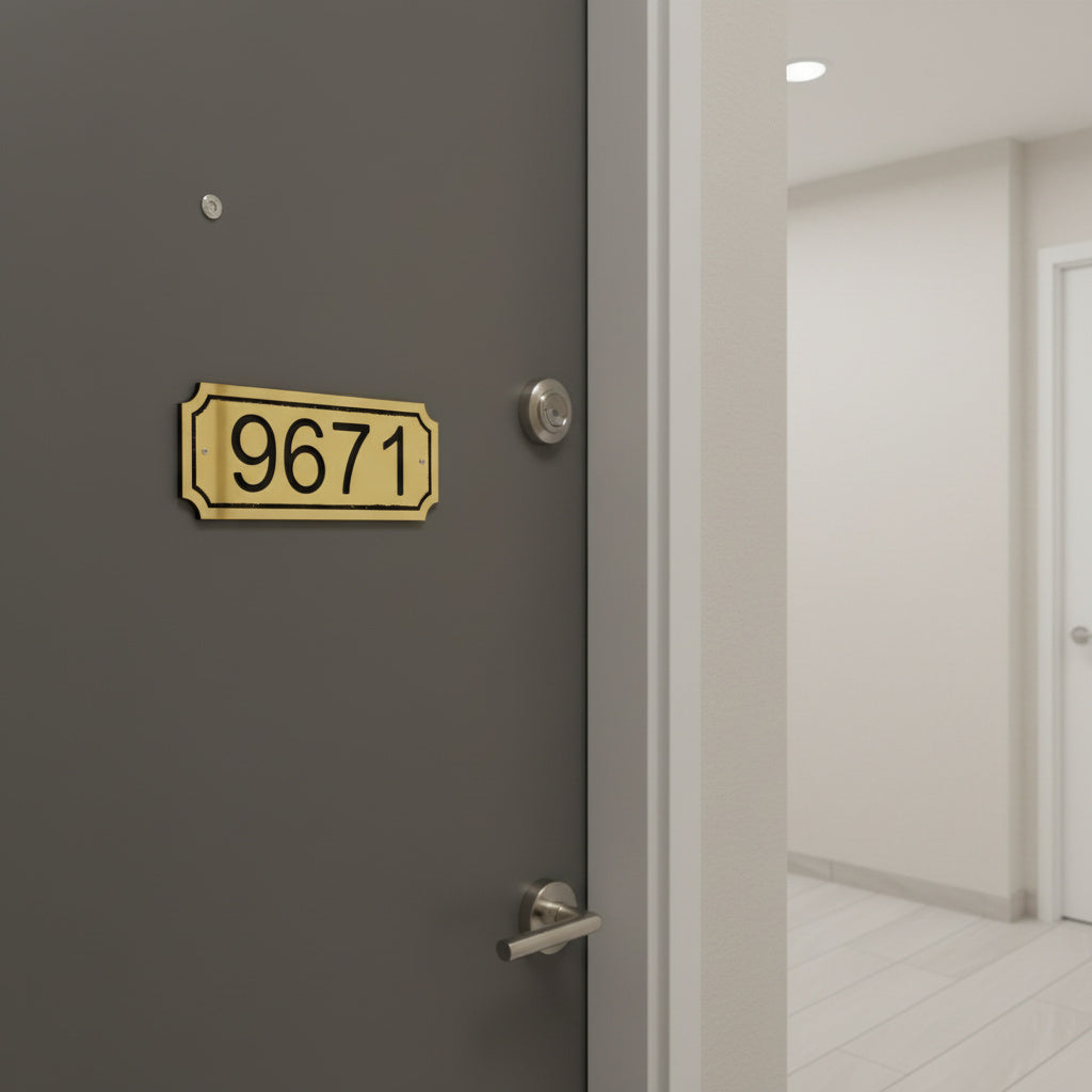 Modern Metal Door Number Plate – House Address Plaque for Front Door & Exterior Wall