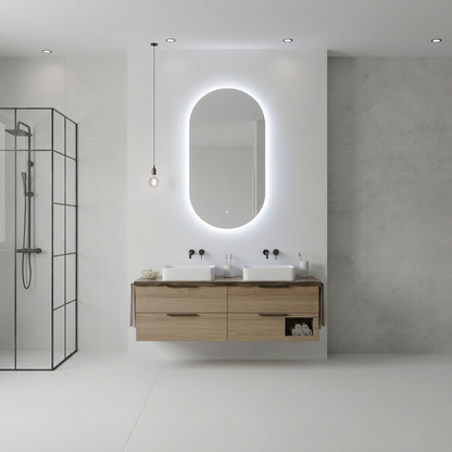 LED Bathroom Mirror – Arched Lighted Vanity Mirror with Touch Sensor | Handmade Modern Backlit Wall Mirror
