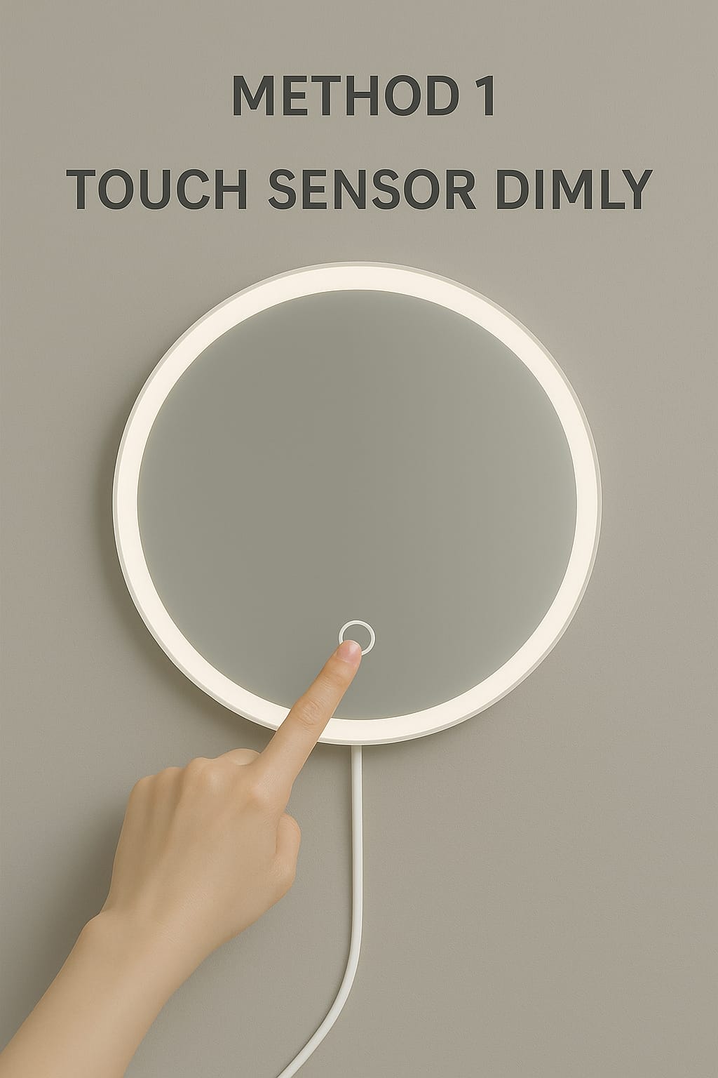 LED Makeup Mirror with Wooden Frame – Dimmable Touch Lighted Vanity Mirror & Jewelry Holder